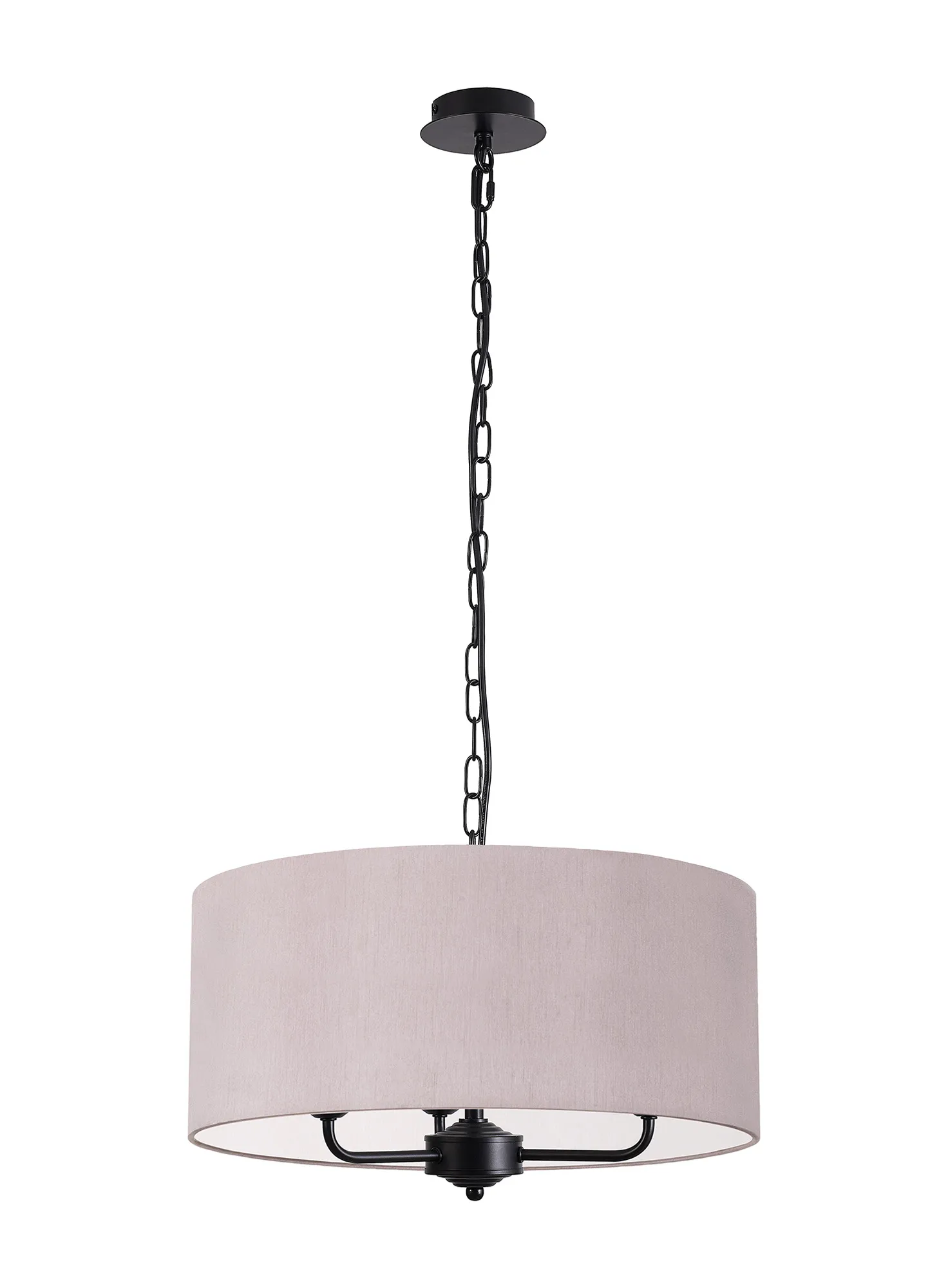 Banyan 50cm 3 Light Pendant Matt Black, Taupe/Halo Gold DK1040  Deco Banyan MB TA